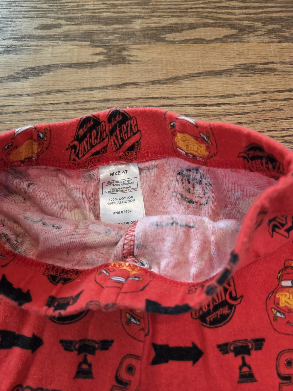 Disney Cars - Lightning McQueen Pajama Set - 2pc Sleepwear - Size 4T